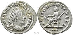 Roman Imperial Coins TREBONIANUS GALLUS (252-253). Antoninianus. Antioch. Obv: IMP C C VIB TREB GALLVS P F AVG. Radiate, draped and cuirassed bust right; three pellets below bust. Rev: IVNO MARTIALIS.
