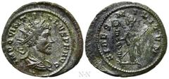 Roman Imperial Coins QUINTILLUS (270). Antoninianus. Cyzicus. Obv: IMP QVINTILLVS P F AVG. Radiate, draped and cuirassed bust right; two pellets below. Rev: FIDES MILITVM. Fides standing facing, head 