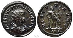 Roman Imperial Coins CARINUS (283-285). Antoninianus. Rome. Obv: IMP C M AVR CARINVS P F AVG. Radiate, draped and cuirassed bust right. Rev: VIRTVTI AVGG / KAZ. Hercules standing right, holding club, 