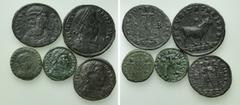 Group Lots 5 Late Roman Coins; Vetranio, Galeria Valeria, Julian II etc. Obv: . Rev: . . Condition: See picture. Weight: g. Diameter: mm.