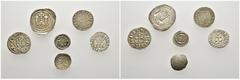 Medieval Coins Lots Friesacher Pfennig; Genua. Denaro; Ungarn. Denar des Bela II., der Maria (Huszar 566) und Denar 1527 des Zapoly Janos (Huszar 881) sowie ein unbestimmter eins. Pfennig. 6 St. vz