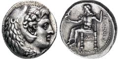 GRIECHISCHE MÜNZEN, GRIECHISCHES MUTTERLAND, KÖNIGREICH MAKEDONIEN PHILIPPOS III. ARRHIDAIOS 323-317, Susiana, Susa.Tetradrachme. 320-316. Herakleskopf mit Löwenfell r. Rs: Zeus thront l. mit Adler un