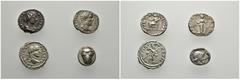 LOTS Römische Denare:Lucilla, Clodius Albinus und Caracalla. Dazu ein Triobol des Phokischen Bundes. Zusammen 4 Exemplare. Im Ø ss-vz Aus alter bayerischer Sammlung.