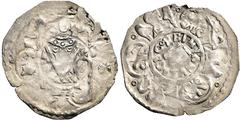 Medieval Coins Römisch-Deutsches Reich, HERZOGTUM BAYERN, FREISING,BISCHÖFLICHE MÜNZSTÄTTE Albert I. 1158-1184, Pfennig o.J. Stehender Bischof von vorn mit Kirchenmodell und Stab. Rs: Kopf von vorn um