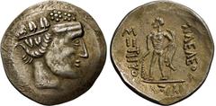KELTEN KELTEN, DONAUKELTEN, IMIT. D. TETRADR. V. THASOS. Tetradrachme. Stilisierter Dionysoskopf r. Rs: Stilisierter Herakles mit Keule steht l. Aufgelöste Legende. OTA -, vgl. KL. III. Kostial vgl. 9