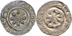 Medieval Coins Römisch-Deutsches Reich, FRANKEN UND DAS EGERLAND, BAMBERG, BISCHÖFLICHE MÜNZSTÄTTE Heinrich I. von Bilversheim. 1242-1258, Pfennig o.J. Gekröntes Brustbild mit Lilienzepter Rs: Bischof