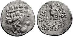 KELTEN, DONAUKELTEN, IMIT. D. TETRADR. V. THASOS. Tetradrachme. Stilisierter Dionysoskopf mit Efeukranz r. Rs: "Herakles" steht l. Stark stilisierte Darstellung mit Gabelhand und Punktlegende. Keule u