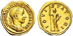 RÖMISCHE MÜNZEN RÖMISCHES KAISERREICH GORDIANUS III. 238-244. Aureus. IMP GORDIANVS PIVS FEL AVG Belorbeerte, drapierte und gepanzerte Büste r. Rs: IOVI STATORI Jupiter steht frontal, Kopf r., hält Ze