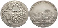 GEPRÄGE DES AUSLANDES GRIECHENLAND Georgios I. 1863-1913. Nachbildung (um 1970) der Siegermedaille für die I. Olympischen Spiele der Neuzeit in Athen 1896. Büste des Zeus von vorn mit kleiner Nikestat