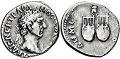 RÖMISCHE MÜNZEN, RÖMISCHES KAISERREICH TRAIANUS. 98-117, Lykien.Drachme. Belorbeerter Kopf r. Rs: 2 Lyrae, darüber Eule. SNG COP. 45. 3.06g, Schöne, etw. fleckige Tönung. ss-vz Anfang der 1990er Jahre