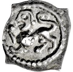 Medieval Römisch-Deutsches Reich, SCHWEIZ, LAUFENBURG,HABSBURGISCHE MÜNZSTÄTTE Vierzipfliger Pfennig o.J. (14. Jh.). Schreitender Löwe l. mit Menschenkopf. Slg.Hohenstaufen 1408. Slg.Wüthrich -. Wiel.