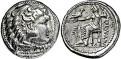 KELTEN, DONAUKELTEN, IMIT. D. TETRAD. ALEXANDERS III. Tetradrachme. Herakleskopf mit Löwenfell r. Rs: Zeus thront l. mit Adler und Langzepter. Beizeichen Aplustrum. OTA -. Kostial -. Lukanc-. 17.35g, 