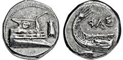 GRIECHISCHE MÜNZEN, ASIEN, LYKIEN, PHASELIS. Stater. Ca. 250-220. Prora r., im Aufbau frontales Gorgoneion. Beizeichen Zickade. Rs: Schiffsheck l., darunter Delphin. Heipp-Tamer -.10.27g, Schöne Tönun