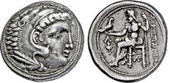 KELTEN KELTEN, DONAUKELTEN, IMIT. D. TETRAD. ALEXANDERS III. Tetradrachme. Herakleskopf mit Löwenfell r. Rs: Zeus thront l. mit Adler und Langzepter. Beizeichen Fackel. OTA -. Kostial -. Lukanc vgl. 2