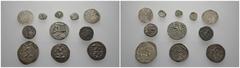 LOTS LOTS Griechische Silbermünzen:Eine parthische Tetradrachme, 2 geringhaltige skythische Tetradrachmen, sassanidische Drachmen und arabosassanidische Hemidrachmen aus Tabaristan sowie 2 indische Kl