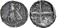 Ancient Coins GRIECHISCHE MÜNZEN, ASIEN, IONIEN, EPHESOS. Hemidrachme. 5. Jh. v. Chr. Biene. Rs: Durch Bandleisten viergeteiltes Quadratum incusum. Rosen 569 var. 1.93g. Dunkle Tönung. Druckstellen. s