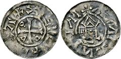 Medieval Coins Römisch-Deutsches Reich, NIEDERSACHSEN, GOSLAR,KÖNIGLICHE MÜNZSTÄTTE Pfennig o.J. (ca. 990 - 1000). Nachahmung eines sog. Otto - Adelheids - Pfennig. Kreuz, in den Winkel O - D - D - O.