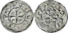Medieval Coins Ausland, FRANKREICH, NORMANDIE, DUCHÉ Richard Ier sans Peur. 943-996, Rouen.Denier o.J. Kreuz, in den Winkeln Kugel. Rs: Stilisierte Kirche. Dazu Denier mit ähnlicher Vs. Rs: "Karolus-M