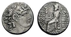 Griechische Münzen Asien Seleukidisches Königreich PHILIPPOS PHILADELPHOS. 93-83. Seleucis et Pieria, Antiochia. Tetradrachme. Geprägt unter römischer Herrschaft nach 47 v. Chr. Kopf mit Diadem r. Rs: