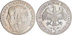 Modern German Coins BUNDESREPUBLIK DEUTSCHLAND Sammlung der 5 DM Gedenkmünzen 1968 Humboldt- 1986 Friedrich der Große (meist zwei- bis 3fach vorhanden). Dazu 5 DM Umlaufmünze (J. 415; 30), 10 DM 1972 