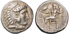 KELTEN, DONAUKELTEN, IMIT. D. TETRADR. PHILIPPOS III. Tetradrachme. Herakleskopf mit Löwenfell r. Rs: Zeus thront l. mit Adler und Langzepter. Monogramme. OTA 579, 6 f. var. Lukanc Taf. 7,1. 16.83g, S