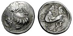 Kelten Donaukelten IMIT. D. TETRAD. PHILIPPOS II. Tetradrachme. Typ "Baumreiter mit liegendem Achter". Barbarisierter Zeuskopf r. Rs: Baumreiter l., unter dem Pferd Punkt und liegende 8. OTA 147,3 (di