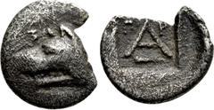Greek Coins ARGOLIS. Argos. Obol (Circa 330-270 BC). Obv: Head of wolf left; retrograde Σ above. Rev: Large A; Π–P above, club below; all within incuse square. BCD Peloponnesos 1090-1; SNG Copenhagen 