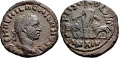 Roman Provincial Coins MOESIA SUPERIOR. Viminacium. Aemilian (253). Ae. Dated CY 14 (253). Obv: IMP C M AEMIL AEMILIANVS A[. Laureate, draped and cuirassed bust right. Rev: P M S COL VIM / AN XIV. Moe