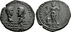 Roman Provincial Coins MOESIA INFERIOR. Marcianopolis. Macrinus with Diadumenian (217-218). Ae Pentassarion. Pontianus, legatus consularis. Obv: AV K OΠΠEΛ CEVΗ MAKPINOC K M OΠΠEΛ ANTΩNINOC ΔIAΔOVME. 