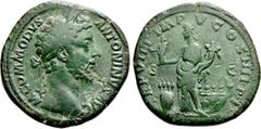 Roman Imperial Coins COMMODUS (177-192). Sestertius. Rome. Obv: M COMMODVS ANTONINVS AVG. Laureate head right. Rev: TR P VIII IMP V COS IIII P P. Annona standing left, holding statue of Concordia and 