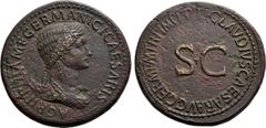 Roman Imperial Coins AGRIPPINA I (Died 33). Sestertius. Rome. Struck under Claudius. Obv: AGRIPPINA M F GERMANICI CAESARIS. Draped bust right. Rev: TI CLAVDIVS CAESAR AVG GERM P M TR P IMP P P. Large 