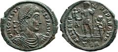 Roman Imperial Coins CONSTANS (337-350). Ae. Thessalonica. Obv: D N CONSTANS P F AVG. Diademed, draped and cuirassed bust right; A behind. Rev: FEL TEMP REPARATIO / A / TSA. Constans standing left on 