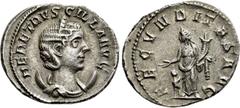 Roman Imperial Coins HERENNIA ETRUSCILLA (Augusta, 249-251). Antoninianus. Rome. Obv: HER ETRVSCILLA AVG. Diademed and draped bust right, set on crescent. Rev: FECVNDITAS AVG. Fecunditas standing left