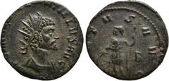 Roman Imperial Coins QUINTILLUS (270). Antoninianus. Rome. Obv: IMP C M AVR CL QVINTILLVS AVG. Radiate and cuirassed bust right. Rev: VIRTVS AVG / B. Virtus standing left, holding spear and resting on