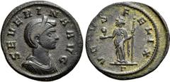 Roman Imperial Coins SEVERINA (Augusta, 270-275). Denarius. Rome. Obv: SEVERINA AVG. Draped bust right, wearing stephane. Rev: VENVS FELIX / Γ. Venus standing left, holding uncertain object (perfume b