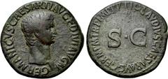 Roman Imperial Coins GERMANICUS (Died 19). As. Rome. Struck under Claudius. Obv: GERMANICVS CAESAR TI AVG F DIVI AVG N. Bare head right. Rev: TI CLAVDIVS CAESAR AVG GERM P M TR P IMP P P. Large S C. R