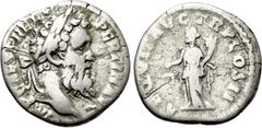 Roman Imperial Coins PERTINAX (193). Denarius. Rome. Obv: IMP CAES P HELV PERTIN AVG. Laureate head right. Rev: AEQVIT AVG TR P COS II. Aequitas standing left, holding scales and cornucopia. RIC 1a. C