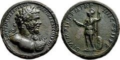 Roman Imperial Coins SEPTIMIUS SEVERUS (193-211). Medallion. Rome. Obv: L SEPTIMIVS SEVERVS PERTINAX AVG IMP VII. Laureate bust right, wearing aegis. Rev: DIVI M PII F P M TR P IIII COS II P P. Roma s