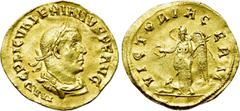 Roman Imperial Coins VALERIAN I (253-260). GOLD Aureus. Rome. Obv: IMP C P LIC VALERIANVS P F AVG. Laureate, draped and cuirassed bust right. Rev: VICTORIA GERM. Victory standing left, holding wreath 