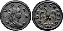 Roman Imperial Coins DIVUS CARUS (Died 283). Antoninianus. Rome. Struck under Carinus and Numerian. Obv: DIVO CARO. Radiate head right. Rev: CONSECRATIO / KAA. Eagle standing facing, head left, with w