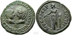 Roman Provincial Coins THRACE. Mesambria. Gordian III, with Tranquillina (238-244). Ae. Obv: AVT K M ANT ΓOPΔIANOC AVΓ CEB TPANKVΛΛINA. Laureate, draped and cuirassed bust of Gordian and draped bust o
