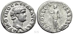 Roman Imperial Coins OTHO (69). Denarius. Rome. Obv: IMP M OTHO CAESAR AVG TR P. Bare head right. Rev: PAX ORBIS TERRARVM. Pax standing left, holding olive branch and caduceus. RIC² 4. Condition: Near