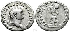 Roman Imperial Coins TITUS (79-81). Denarius. Rome. Obv: IMP TITVS CAES VESPASIAN AVG P M. Laureate head right. Rev: TR P VIIII IMP XIIII COS VII P P. Captive kneeling right before trophy. RIC² 30. Co