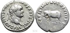 Roman Imperial Coins TITUS (79-81). Denarius. Rome. Obv: IMP TITVS CAES VESPASIAN AVG P M. Laureate head right. Rev: TR P IX IMP XV COS VIII P P. Elephant advancing left. RIC² 115. Condition: Near ver