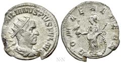 Roman Imperial Coins AEMILIAN (253). Antoninianus. Rome. Obv: IMP AEMILIANVS PIVS FEL AVG. Radiate, draped and cuirassed bust right. Rev: ROMAE AETERN. Roma standing left, holding sceptre and phoenix 
