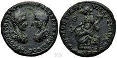 Roman Provincial Coins MOESIA INFERIOR. Marcianopolis. Macrinus, with Diadumenian (217-218). Ae Pentassarion. Pontianus, legatus consularis. Obv: AV K OΠEΛ CEV MAKPEINOC K M OΠEΛ ANTΩNEINOC. Laureate,