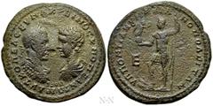 Roman Provincial Coins MOESIA INFERIOR. Marcianopolis. Macrinus, with Diadumenian (217-218). Ae Pentassarion. Pontianus, legatus consularis. Obv: AY T K OΠEΛ CEV MAKPINOC K M OΠE ANTΩNEINOC . Laureate
