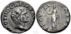 Roman Imperial Coins OTHO (69). Denarius. Rome. Obv: IMP M OTHO CAESAR AVG TR P. Bare head right. Rev: SECVRITAS PR. Securitas standing left, holding wreath and sceptre. RIC² 8. Condition: Near very f