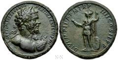 Roman Imperial Coins SEPTIMIUS SEVERUS (193-211). Medallion. Rome. Obv: L SEPTIMIVS SEVERVS PERTINAX AVG IMP VII. Laureate bust right, wearing aegis. Rev: DIVI M PII F P M TR P IIII COS II P P. Roma s