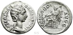 Roman Imperial Coins ORBIANA (Augusta, 225-227). Denarius. Rome. Obv: SALL BARBIA ORBIANA AVG. Draped bust right, wearing stephane. Rev: CONCORDIA AVGG. Concordia seated left on throne, holding patera
